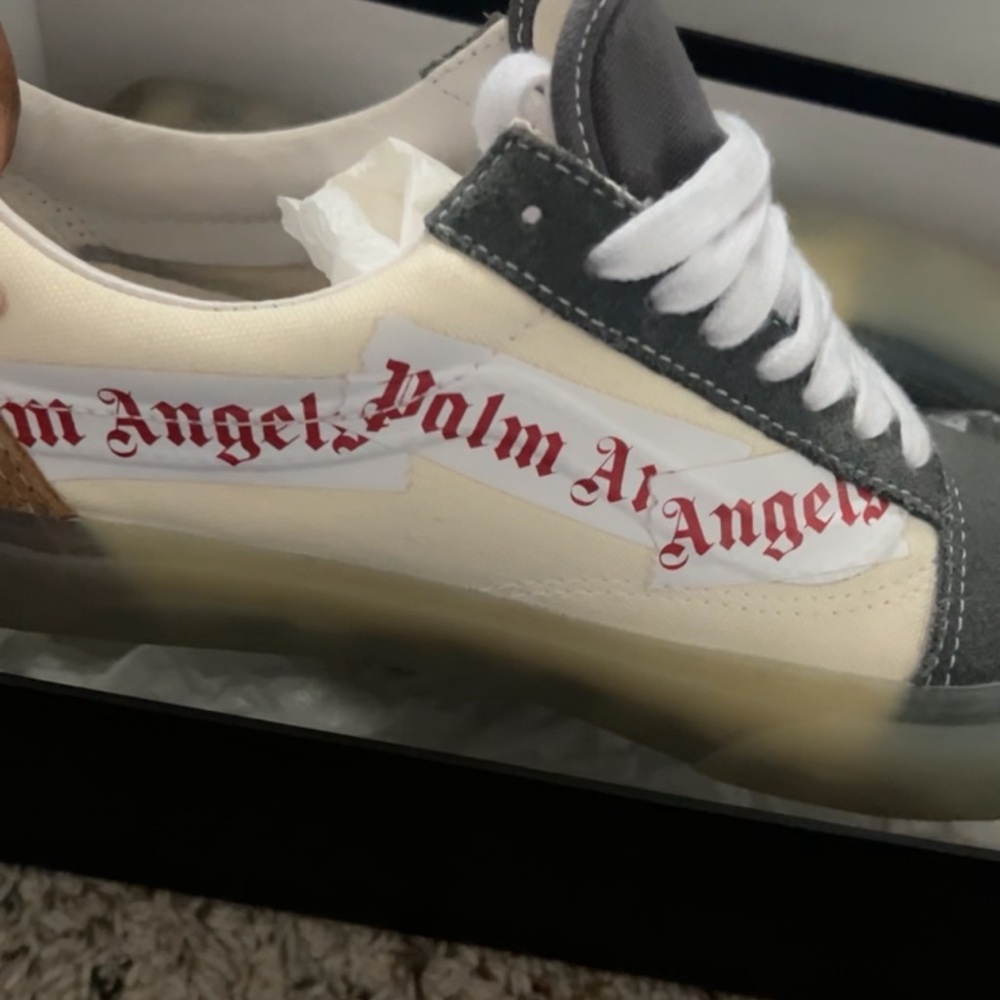 Palm Angels Gray and White Sneakers